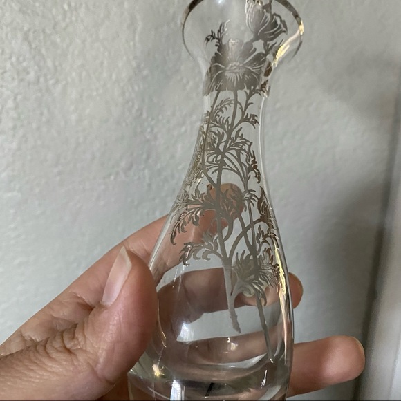 Sterling Silver on Crystal Poppy Floral Bud Vase - Picture 7 of 10